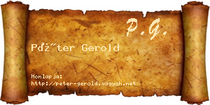 Péter Gerold névjegykártya